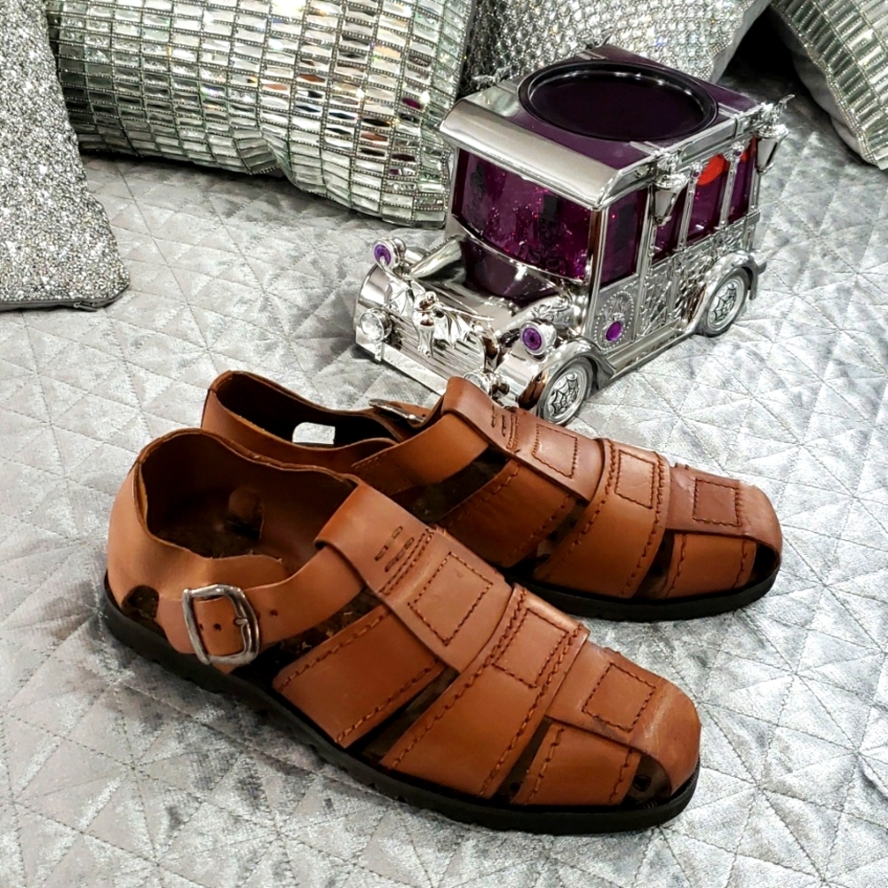 Men's Brown Genuine Leather sandals